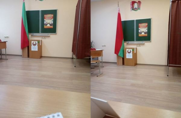 На запечатанном избирательном участке в Гродно ночью «самопроизвольно» перевернулся флаг